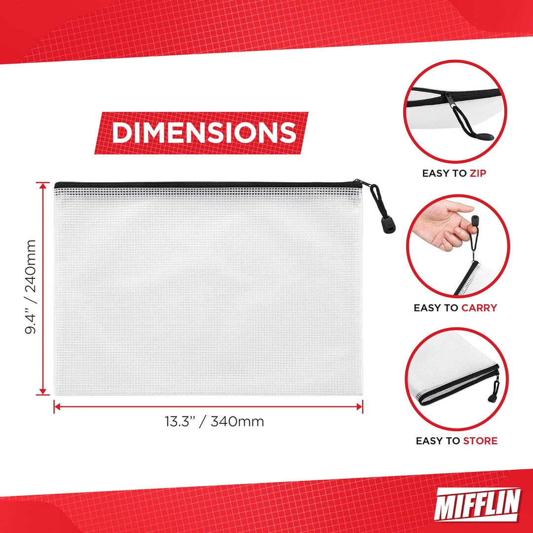 Mifflin Mesh Zipper Pouch Waterproof Large, 24pk - Just Closeouts Canada Inc.