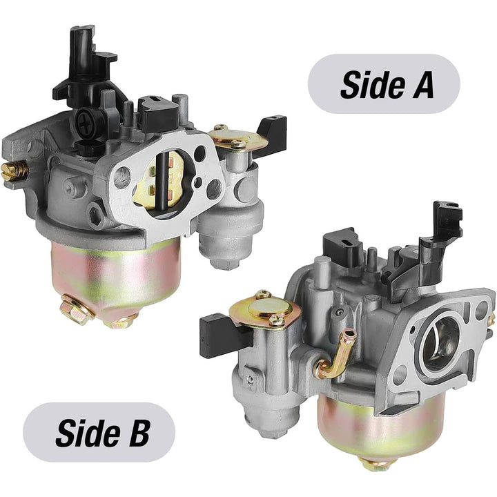Carburetor side A and B views