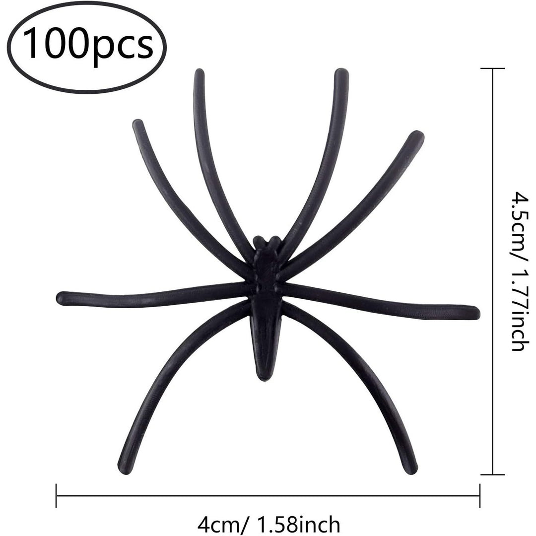 Mini Black Plastic Halloween Spiders, 100-Pack - Just Closeouts Canada Inc.