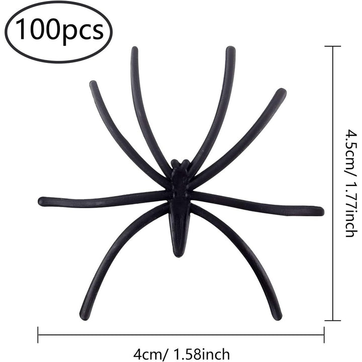 Mini Black Plastic Halloween Spiders, 100-Pack - Just Closeouts Canada Inc.