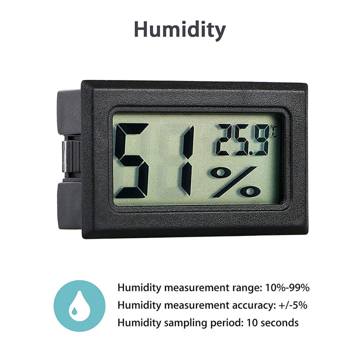 Mini Hygrometer, 5 - Pack Small Thermometer Hygrometer Digital LCD Monitor Indoor Outdoor Humidity Meter Gauge for Humidifiers Dehumidifiers Humidors Greenhouse Basement Babyroom, Measure in Celsius - Just Closeouts Canada Inc.X003X7M4XT