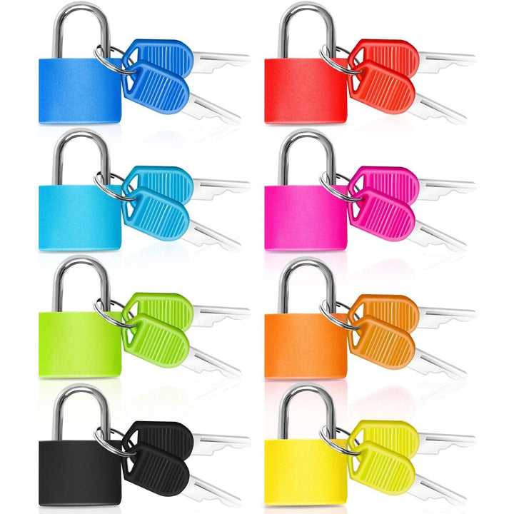 Mini Luggage Locks 8 Pack, Suitcase Padlock with Keys, Colorful Travel Luggage Locks, Locks with Keys for Suitcase, School Bag, Cabinet, Backpack and Laptap Bag - Just Closeouts Canada Inc.
