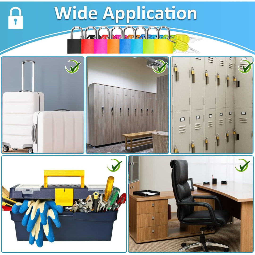 Mini Luggage Locks 8 Pack, Suitcase Padlock with Keys, Colorful Travel Luggage Locks, Locks with Keys for Suitcase, School Bag, Cabinet, Backpack and Laptap Bag - Just Closeouts Canada Inc.