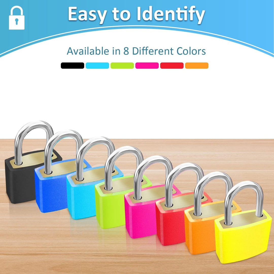 Mini Luggage Locks 8 Pack, Suitcase Padlock with Keys, Colorful Travel Luggage Locks, Locks with Keys for Suitcase, School Bag, Cabinet, Backpack and Laptap Bag - Just Closeouts Canada Inc.
