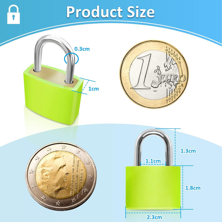 Mini Luggage Locks 8 Pack, Suitcase Padlock with Keys, Colorful Travel Luggage Locks, Locks with Keys for Suitcase, School Bag, Cabinet, Backpack and Laptap Bag - Just Closeouts Canada Inc.