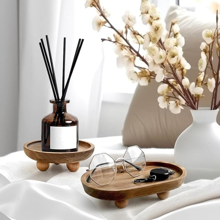 Mini Wooden Riser for Display, Wood Pedestal Stand for Farmhouse Table ...