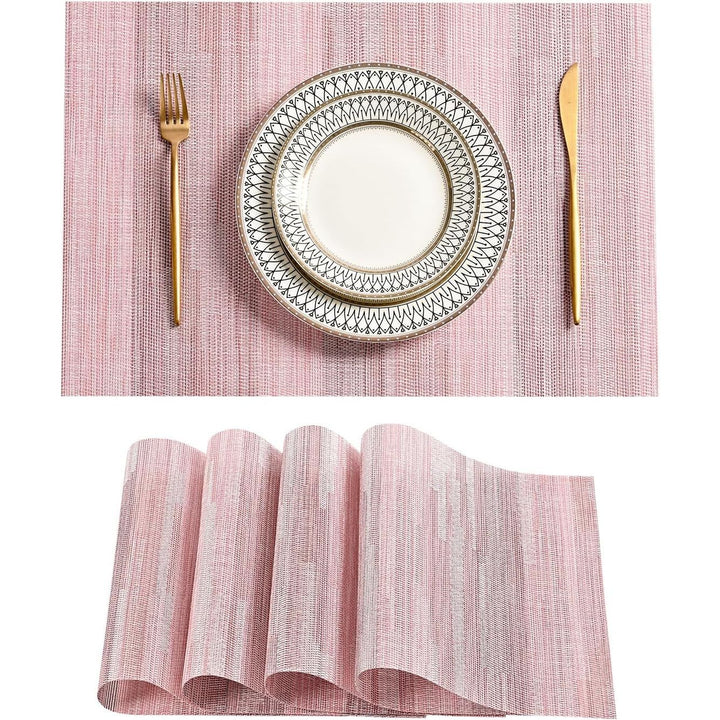 Misty Rose Woven Placemats, Set of 4 - Just Closeouts Canada Inc.