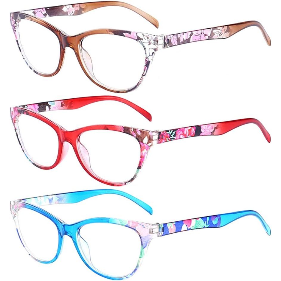 Mixed Floral Reading Glasses, 3-Pack, +4.0 - Just Closeouts Canada Inc.X002S2Z5W7
