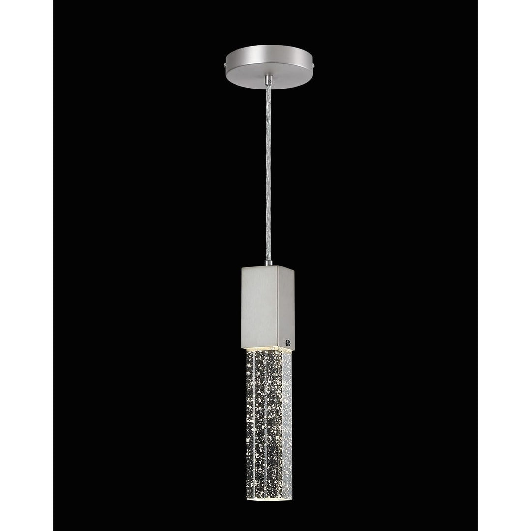 Modern Crystal Pendant Lights for Kitchen Island, Brushed Nickel Pendant Light Fixtures 1 - Light, Bubble Crystal Pendant Lighting for Bar Over Sink, GU10 Base (Bulb Not Included) - Just Closeouts Canada Inc.