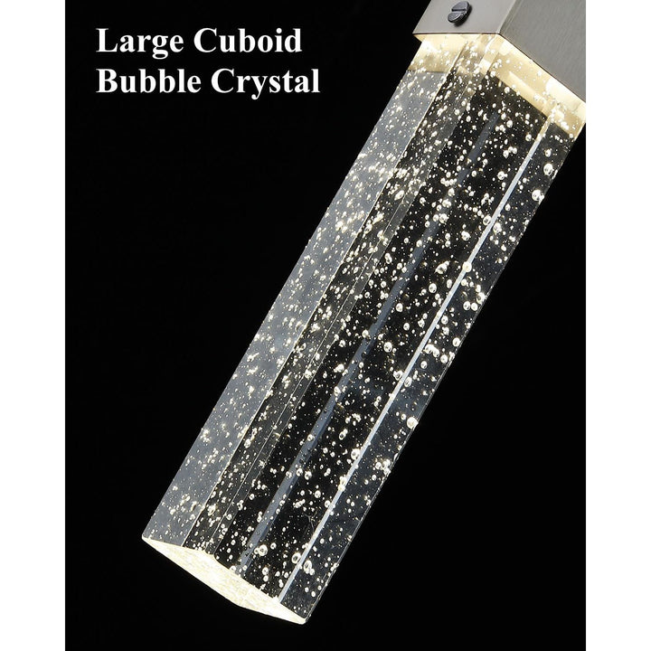 Modern Crystal Pendant Lights for Kitchen Island, Brushed Nickel Pendant Light Fixtures 1 - Light, Bubble Crystal Pendant Lighting for Bar Over Sink, GU10 Base (Bulb Not Included) - Just Closeouts Canada Inc.