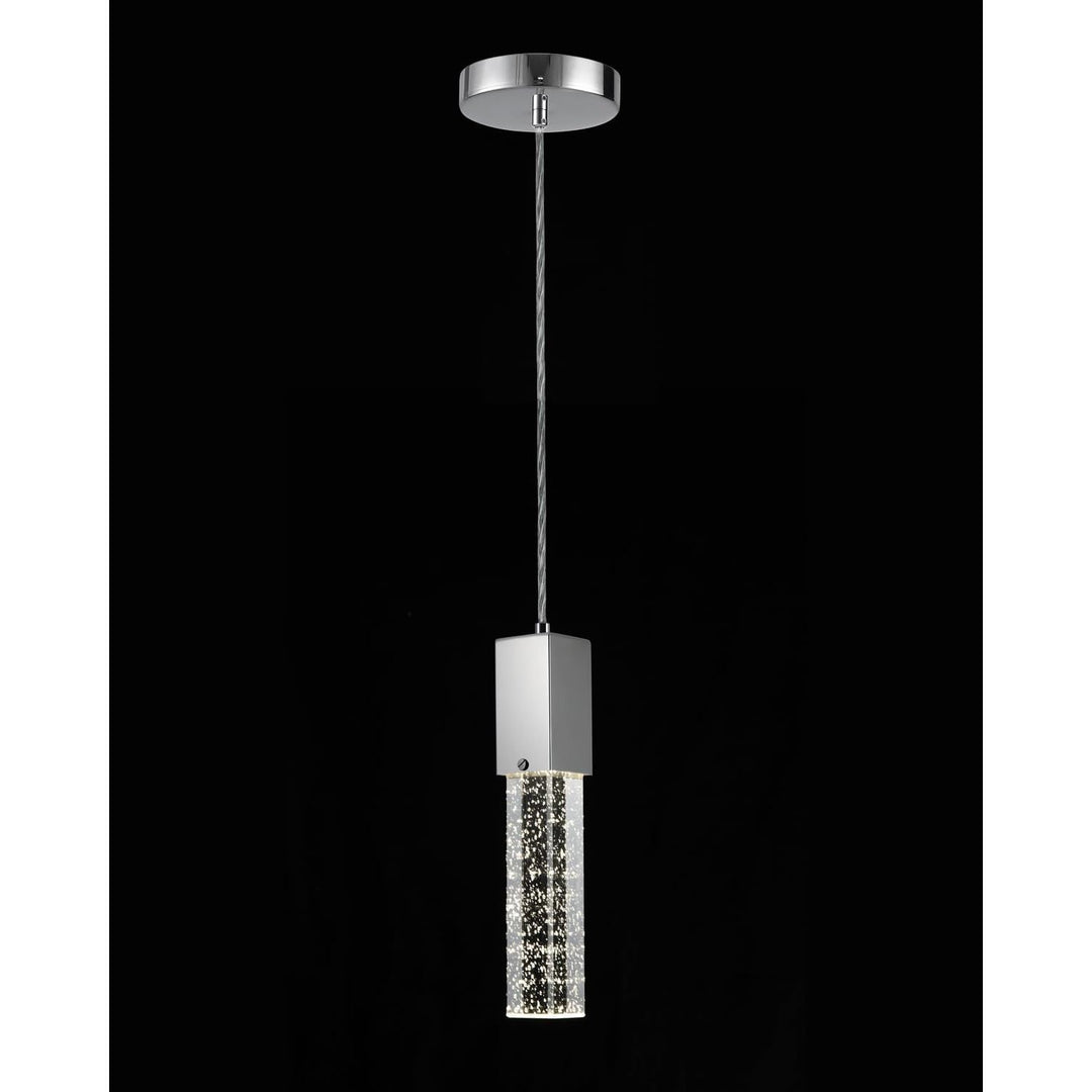 Modern Crystal Pendant Lights for Kitchen Island, Silver Chrome Pendant Light Fixtures 1 - Light, Bubble Crystal Pendant Lighting for Bar Over Sink, GU10 Base (Bulb Not Included) - Just Closeouts Canada Inc.