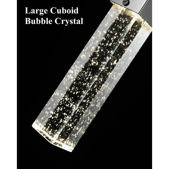 Modern Crystal Pendant Lights for Kitchen Island, Silver Chrome Pendant Light Fixtures 1 - Light, Bubble Crystal Pendant Lighting for Bar Over Sink, GU10 Base (Bulb Not Included) - Just Closeouts Canada Inc.