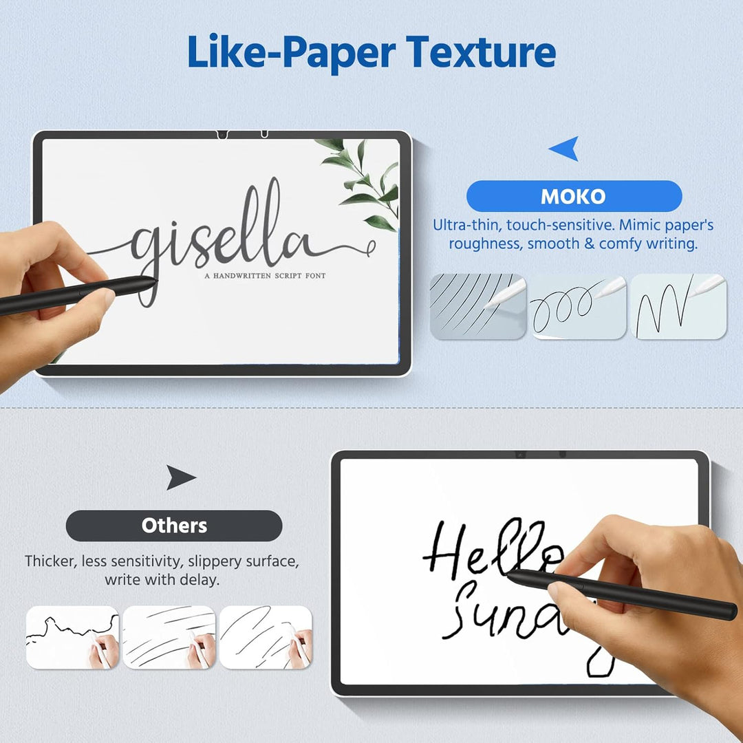 MoKo 2 Pack Paper Screen Protector for Samsung Galaxy Tab S9 FE 5G 2023/Tab S9 2023/Tab S8 2022/Tab S7 2020, Paper Feeling for Writing Anti - Glare Galaxy Tab S9 FE Screen Protector fit for S - Pen, Matte - Just Closeouts Canada Inc.