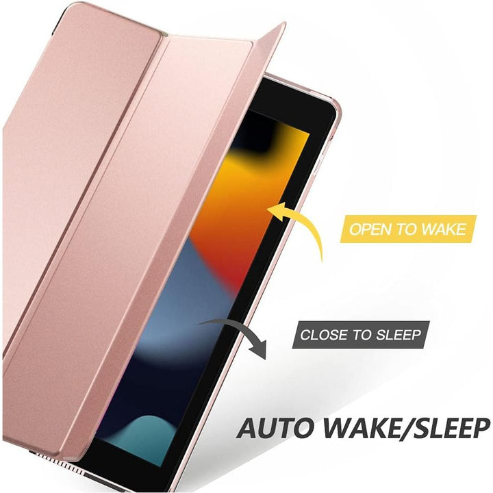 MoKo Case for iPad 10.2 iPad 9th Generation 2021/ iPad 8th Generation 2020/ iPad 7th Generation 2019, Slim Stand Hard Back Shell Smart Cover Case for iPad 10.2 inch, Auto Wake/Sleep,Rose Gold - Just Closeouts Canada Inc.