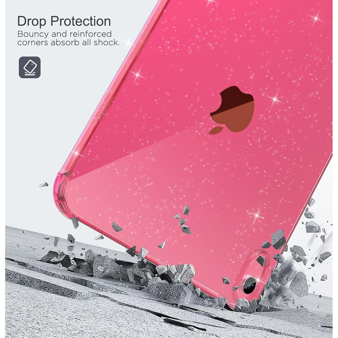 MoKo Clear Case iPad 10th Generation 2022, iPad 10 Case, Slim & Lightweight Soft TPU Anti - Scratch Back with Shockproof Impact Resistant Raised Edge for 10th Gen iPad Case 2022, Glitter Flower Pink - Just Closeouts Canada Inc.