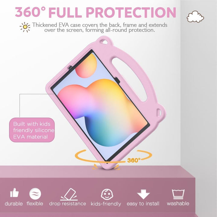 MoKo Kids Case for Samsung Galaxy Tab S6 Lite 10.4 Inch 2024/2022/2020 (Model: SM - P620/P625/P613/P619/P610/P615/P617),EVA Foam Kids - Friendly Carrying Case with Hand - Grip & Stand & Pen Holder, Pink - Just Closeouts Canada Inc.