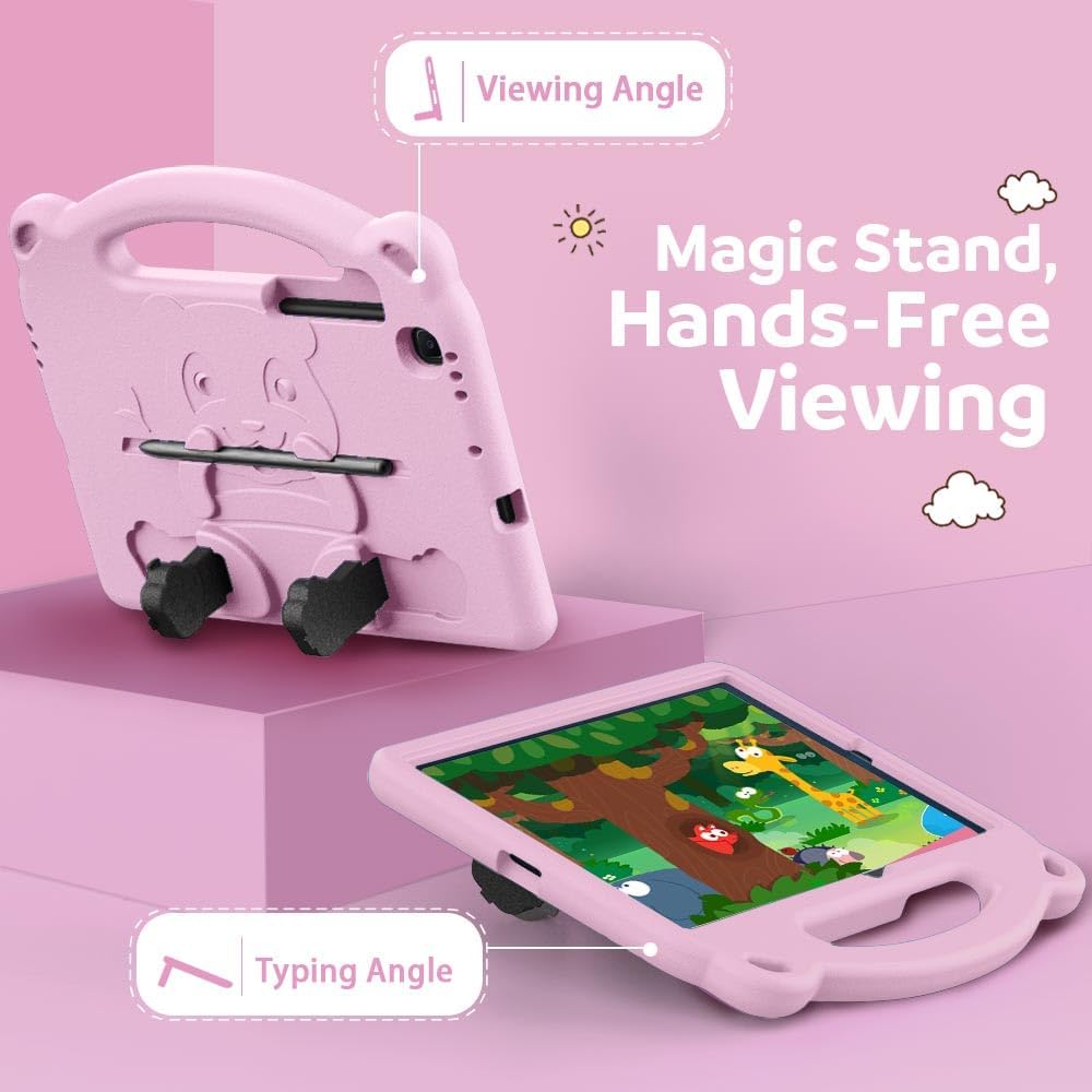 MoKo Kids Case for Samsung Galaxy Tab S6 Lite 10.4 Inch 2024/2022/2020 (Model: SM - P620/P625/P613/P619/P610/P615/P617),EVA Foam Kids - Friendly Carrying Case with Hand - Grip & Stand & Pen Holder, Pink - Just Closeouts Canada Inc.
