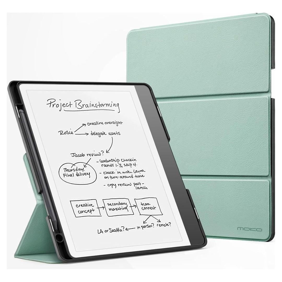 MoKo Stand Case for Kindle Scribe (2024/2022 Released) - Premium Leather Trifold Stand Cover with Pen Holder, Auto Sleep/Wake for 10.2" Amazon Kindle Scribe 2024/2022, Agave Green - Just Closeouts Canada Inc.