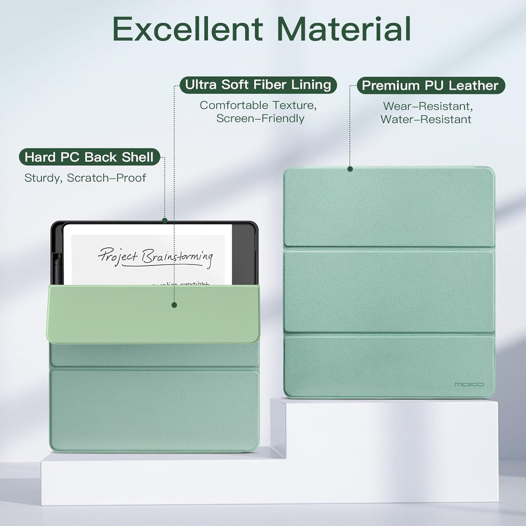 MoKo Stand Case for Kindle Scribe (2024/2022 Released) - Premium Leather Trifold Stand Cover with Pen Holder, Auto Sleep/Wake for 10.2" Amazon Kindle Scribe 2024/2022, Agave Green - Just Closeouts Canada Inc.