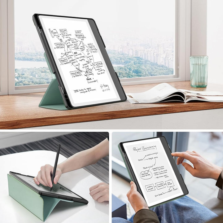 MoKo Stand Case for Kindle Scribe (2024/2022 Released) - Premium Leather Trifold Stand Cover with Pen Holder, Auto Sleep/Wake for 10.2" Amazon Kindle Scribe 2024/2022, Agave Green - Just Closeouts Canada Inc.