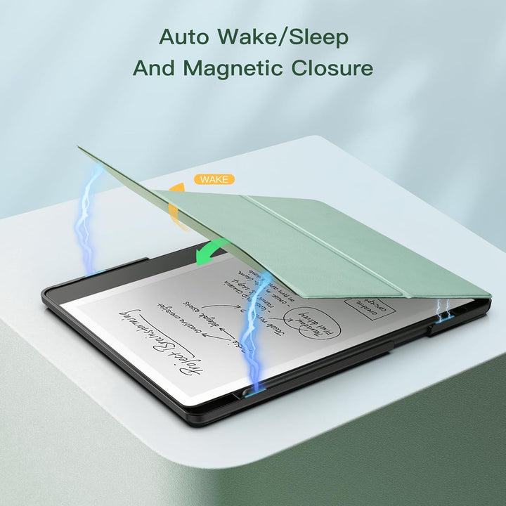 MoKo Stand Case for Kindle Scribe (2024/2022 Released) - Premium Leather Trifold Stand Cover with Pen Holder, Auto Sleep/Wake for 10.2" Amazon Kindle Scribe 2024/2022, Agave Green - Just Closeouts Canada Inc.