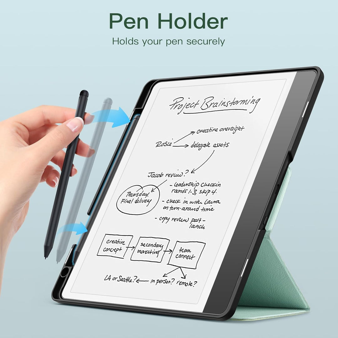 MoKo Stand Case for Kindle Scribe (2024/2022 Released) - Premium Leather Trifold Stand Cover with Pen Holder, Auto Sleep/Wake for 10.2" Amazon Kindle Scribe 2024/2022, Agave Green - Just Closeouts Canada Inc.