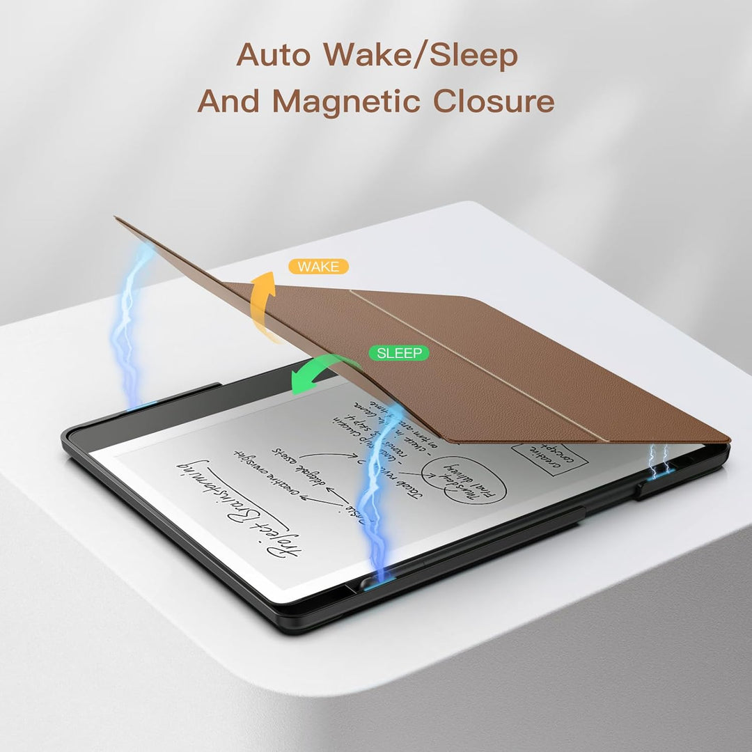 MoKo Stand Case for Kindle Scribe (2024/2022 Released) - Premium Leather Trifold Stand Cover with Pen Holder, Auto Sleep/Wake for 10.2" Amazon Kindle Scribe 2024/2022, Brown - Just Closeouts Canada Inc.