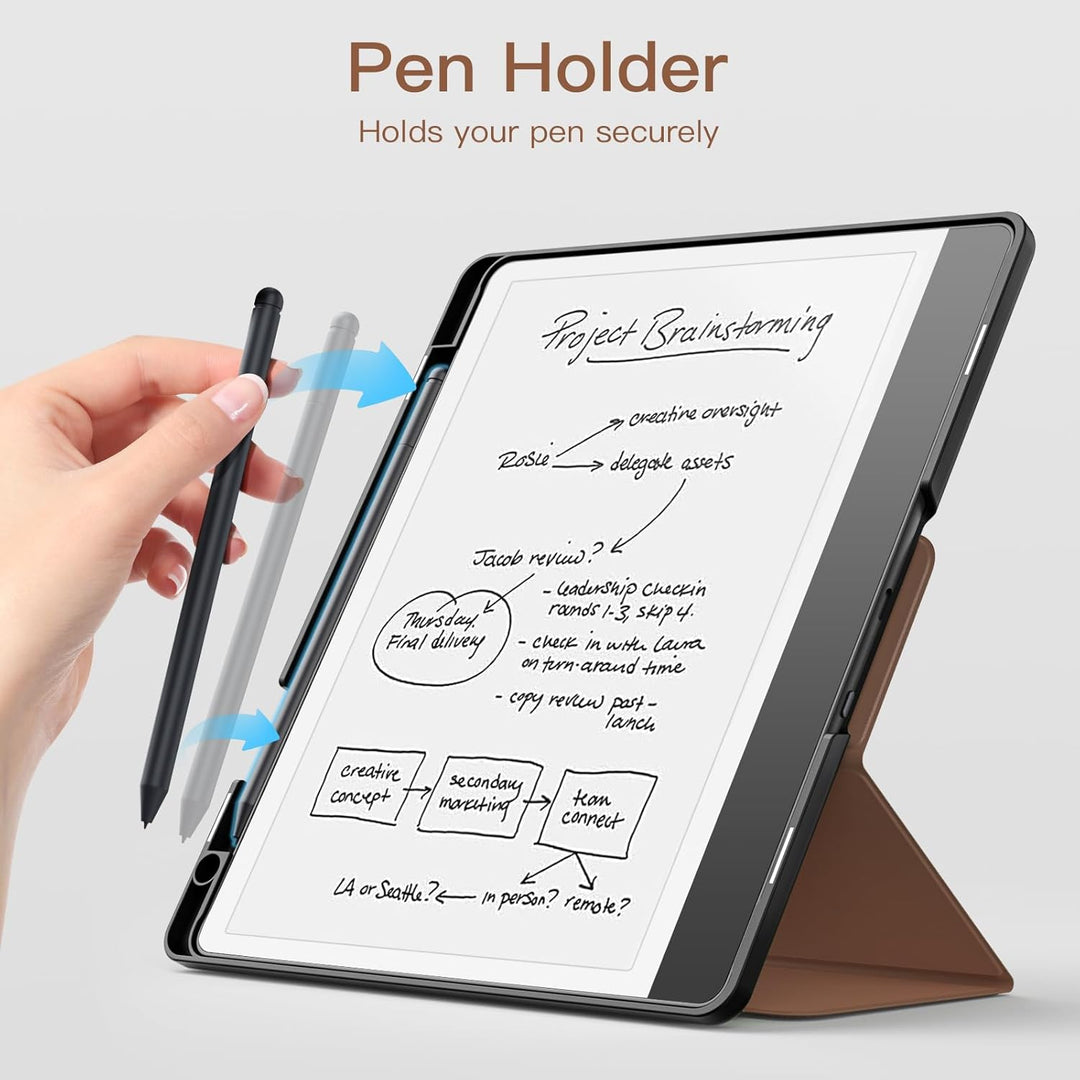 MoKo Stand Case for Kindle Scribe (2024/2022 Released) - Premium Leather Trifold Stand Cover with Pen Holder, Auto Sleep/Wake for 10.2" Amazon Kindle Scribe 2024/2022, Brown - Just Closeouts Canada Inc.