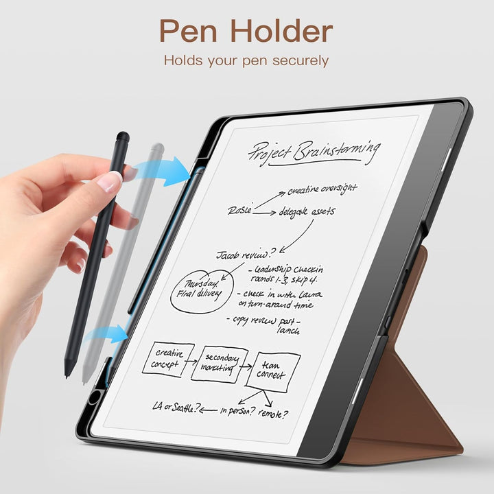 MoKo Stand Case for Kindle Scribe (2024/2022 Released) - Premium Leather Trifold Stand Cover with Pen Holder, Auto Sleep/Wake for 10.2" Amazon Kindle Scribe 2024/2022, Brown - Just Closeouts Canada Inc.