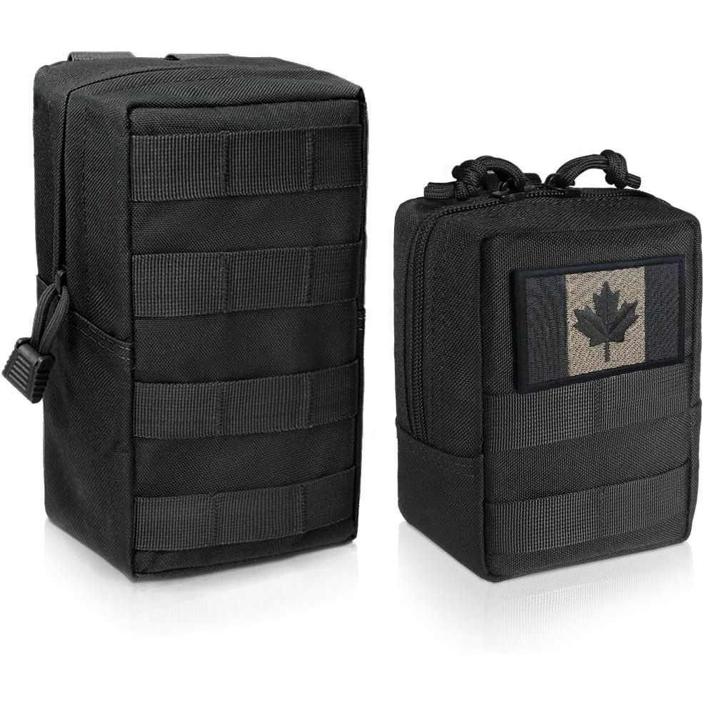 MOLLE Utility Pouch Set – Black, Small & Large (2 Pack) - Just Closeouts Canada Inc.