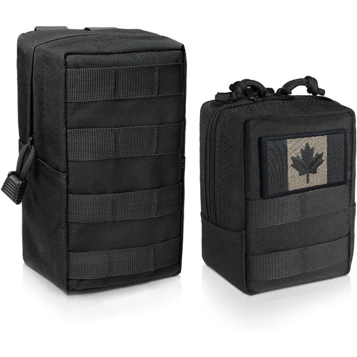 MOLLE Utility Pouch Set – Black, Small & Large (2 Pack) - Just Closeouts Canada Inc.