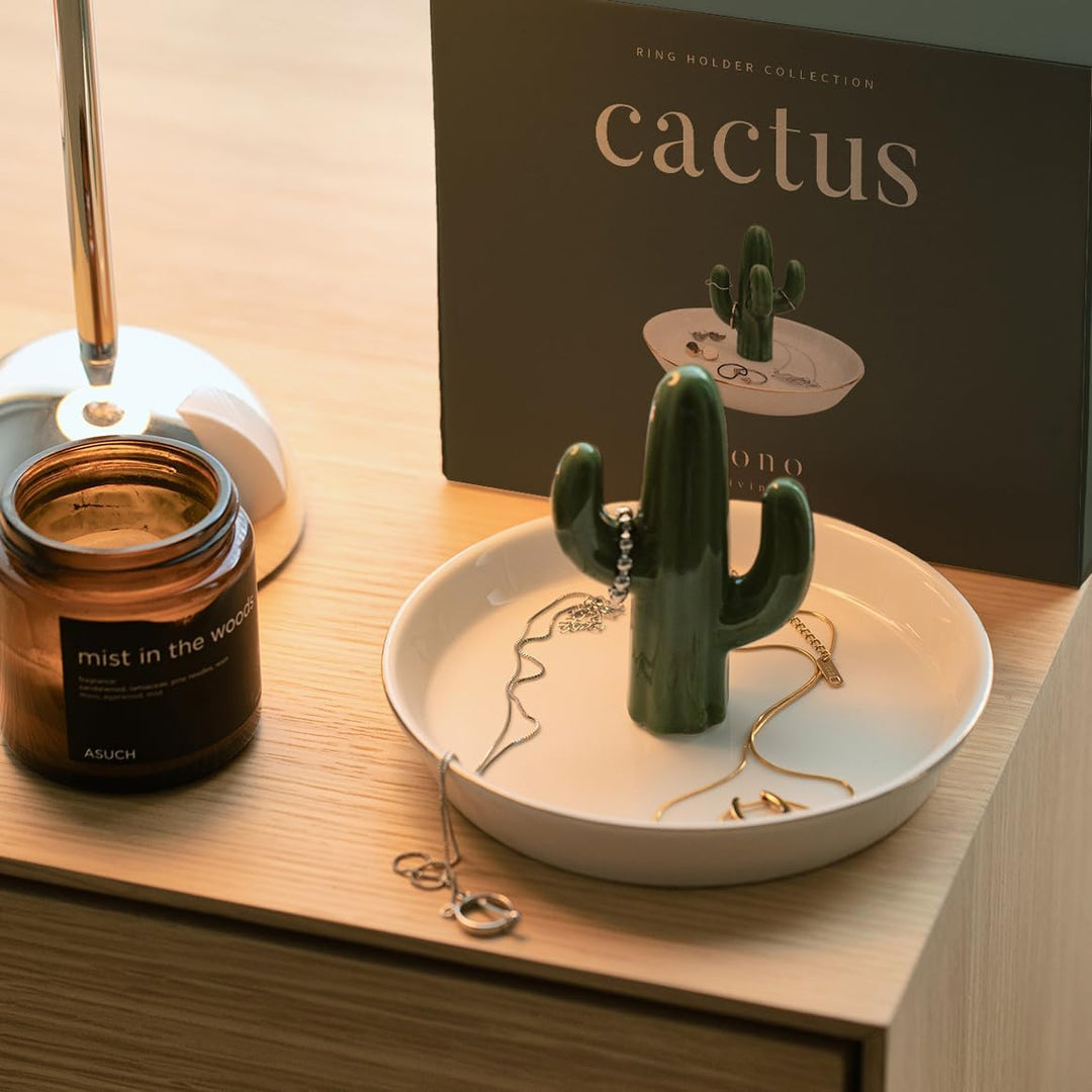 Mono living Ceramic Cactus Ring Holder Dish, Birthday Gifts for Women Her Teen Girls, Jewellery Tray Organizer, Cool Wall Bedroom Aesthetic Western Decor, Thanksgiving Christmas, Trinket Rack - Just Closeouts Canada Inc.