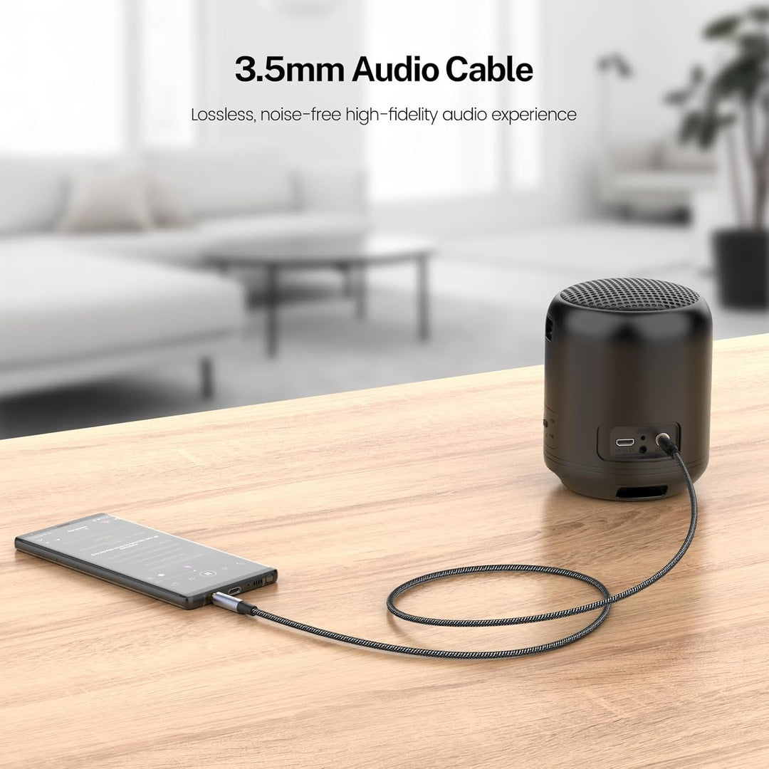 MOSWAG 3.28FT/1Meter 3.5mm Aux Cord to 3.5mm Audio Aux Jack Cable 3 Pole Male to Male Aux Cable Nylon Braided Stereo Jack Cord for Phones,Headphones,Speakers,Tablets,PCs,Music Players and More - Just Closeouts Canada Inc.