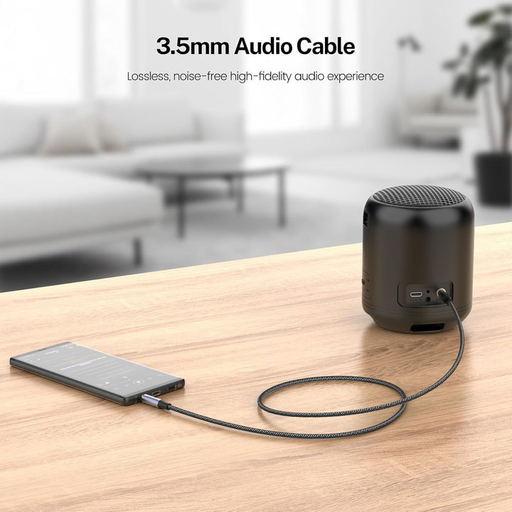 MOSWAG 3.28FT/1Meter 3.5mm Aux Cord to 3.5mm Audio Aux Jack Cable 3 Pole Male to Male Aux Cable Nylon Braided Stereo Jack Cord for Phones,Headphones,Speakers,Tablets,PCs,Music Players and More - Just Closeouts Canada Inc.