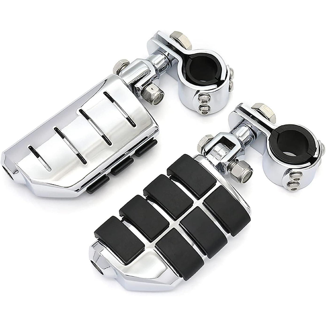 Motorcycle Highway Pegs Footrest with Mount Clamp Kit Fit for Harley Touring Road Glide Street Glide Electra Glide Road King Yamaha Suzuki Kawasaki (Chrome) - Just Closeouts Canada Inc.