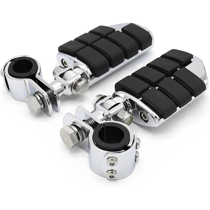 Motorcycle Highway Pegs Footrest with Mount Clamp Kit Fit for Harley Touring Road Glide Street Glide Electra Glide Road King Yamaha Suzuki Kawasaki (Chrome) - Just Closeouts Canada Inc.
