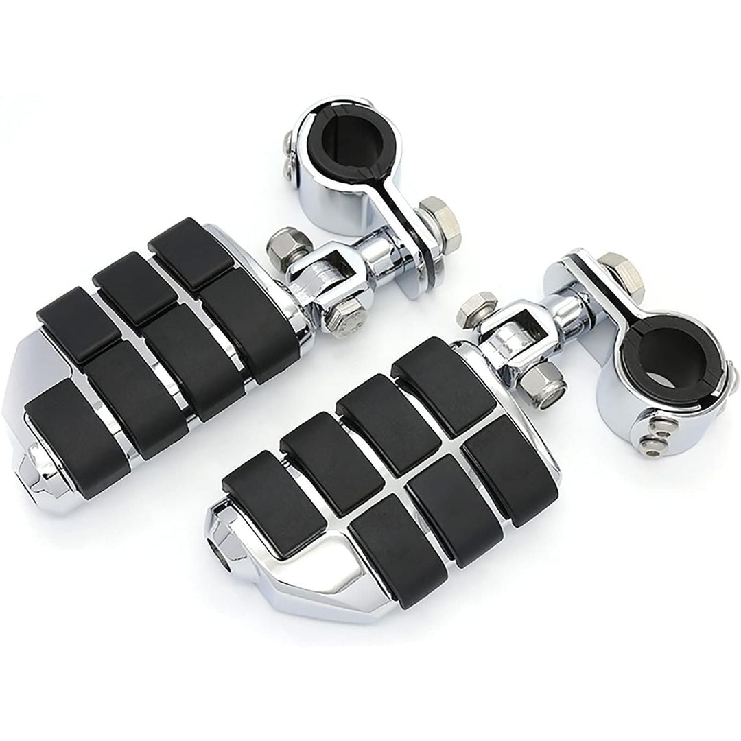 Motorcycle Highway Pegs Footrest with Mount Clamp Kit Fit for Harley Touring Road Glide Street Glide Electra Glide Road King Yamaha Suzuki Kawasaki (Chrome) - Just Closeouts Canada Inc.