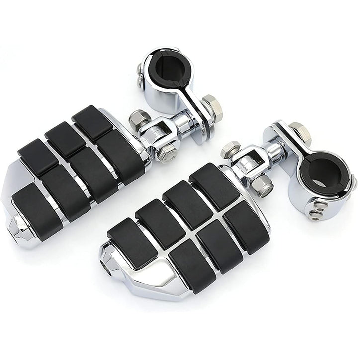 Motorcycle Highway Pegs Footrest with Mount Clamp Kit Fit for Harley Touring Road Glide Street Glide Electra Glide Road King Yamaha Suzuki Kawasaki (Chrome) - Just Closeouts Canada Inc.