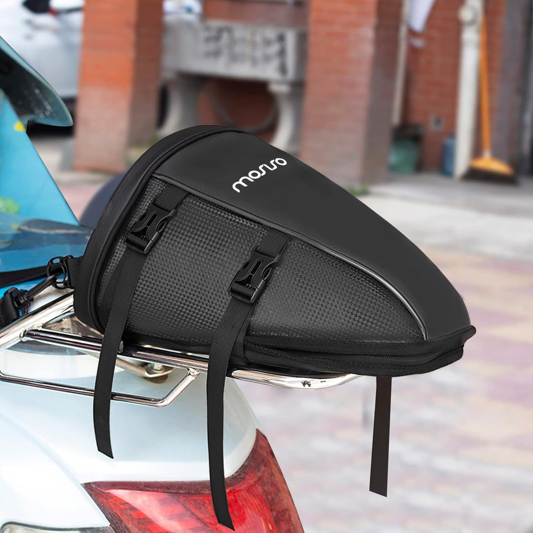 Motorcycle Tail Bag Multifunctional Waterproof Polyester Storage Saddle Bag, 10L Outdoor Sports Motorbike Rear Seat Light Tank Bag Tool Carry Bag with Shoulder Strap, Black - Just Closeouts Canada Inc.X004BT0GKV