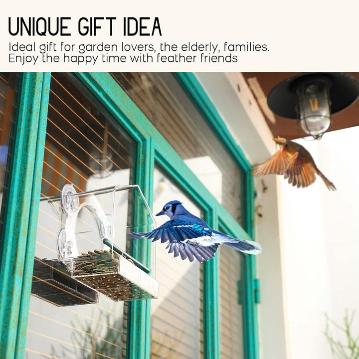 Mrcrafts Window Bird Feeder for Outside with Strong Suction Cups, Fits for Cardinals, Finches, Chickadees etc.… - Just Closeouts Canada Inc.