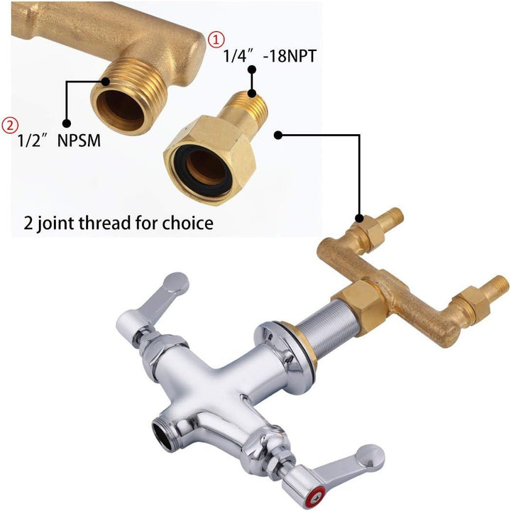 MS Deck Mount Single Hole Double Handle Spray Valve Commercial Dishwasher Pre Rinse Faucet With Pot Filling Add On Spout (MS - 5801BL) - Just Closeouts Canada Inc.