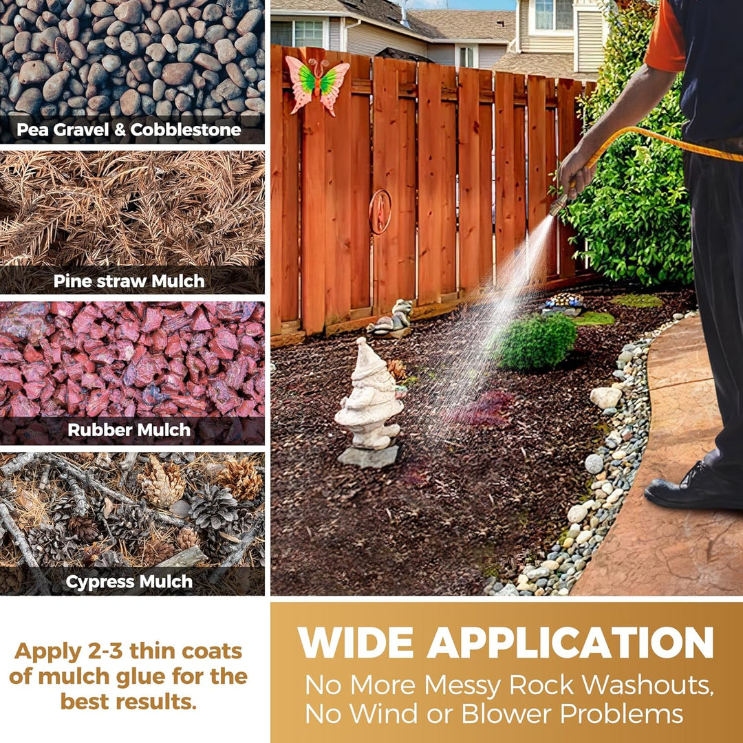 Mulch Glue - 35oz Mulch and Rock Glues for Landscaping Stabilizing and Pea Gravel, Gravel Glue with Applicator Ready to Use Non Toxic Mulches Glues for Rocks Locking Most Mulches - Just Closeouts Canada Inc.