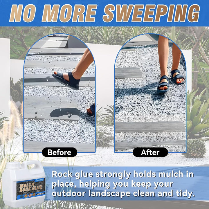 Mulch Glue for Landscaping, Powerfully Rock Glue Lock Gravel Bark and Other Coverings, Last up to 2 Years (Transparent, 35 oz) - Just Closeouts Canada Inc.