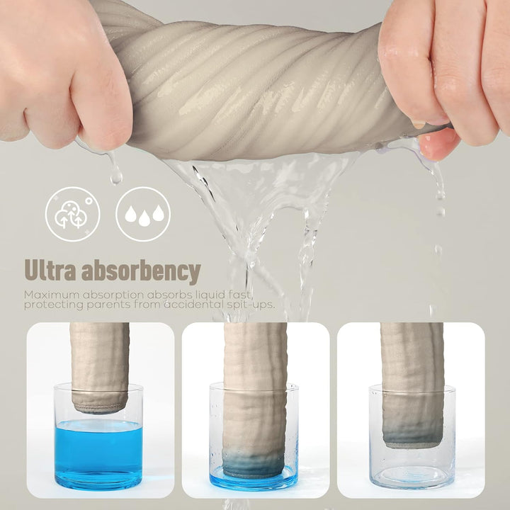 Muslin Burp Cloths for Baby 10 Pack 100% Cotton Baby Washcloths for Boys Girls Large 20''X10'' Super Soft and Absorbent (Apricot White) - Just Closeouts Canada Inc.