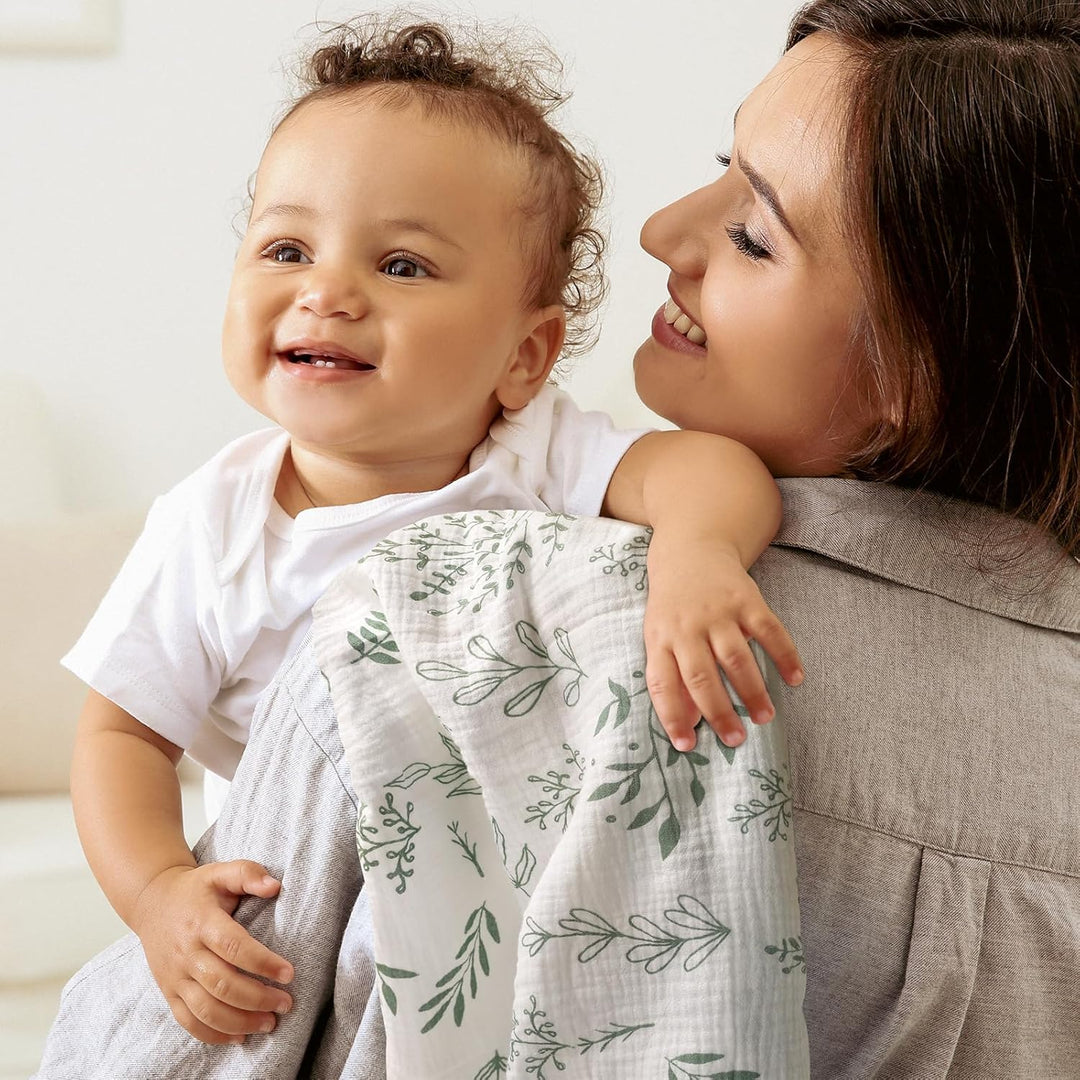 Muslin Swaddle Blankets for Newborn, 3 Pack Breathable Soft Receiving Blanket, Large 38 x 40 inches Swaddle Wrap Burping Clothes Diapers, Essentials Infant Shower Items, Toddler Gift (Bright Colors) - Just Closeouts Canada Inc.