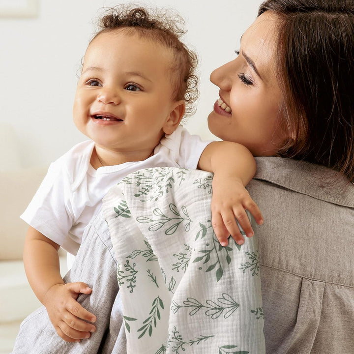 Muslin Swaddle Blankets for Newborn, 3 Pack Breathable Soft Receiving Blanket, Large 38 x 40 inches Swaddle Wrap Burping Clothes Diapers, Essentials Infant Shower Items, Toddler Gift (Bright Colors) - Just Closeouts Canada Inc.