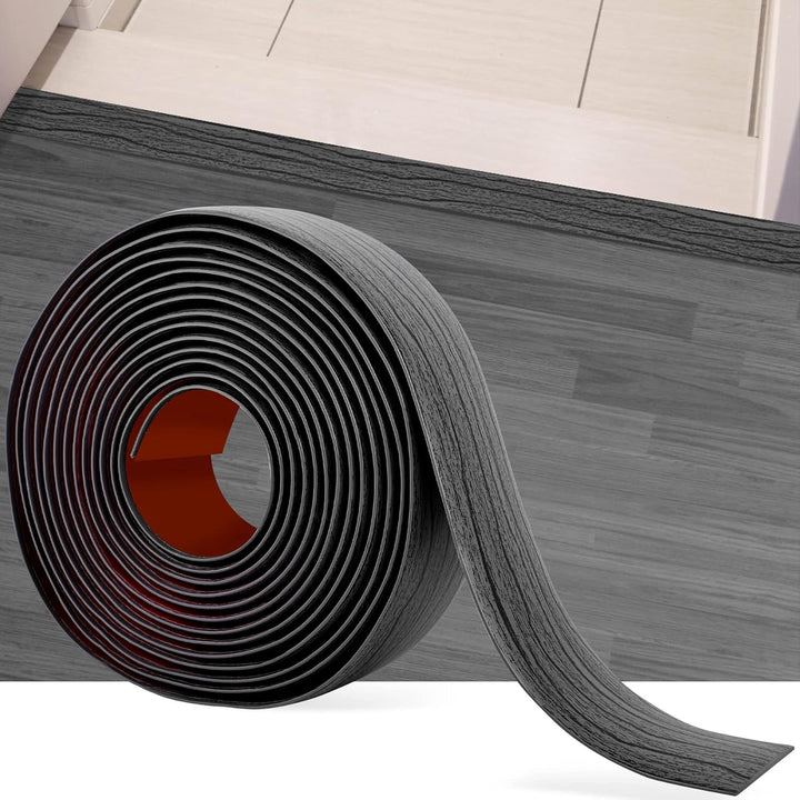MYFAMIREA 16.4Ft Floor Transition Strip Self Adhesive Vinyl Cover Floor Strip Flat Divider Transition Strip Wood Grain Design for Laminate Floor Gaps and Doorway Transitions (16.4Ft x 2 Inch, Gary) - Just Closeouts Canada Inc.
