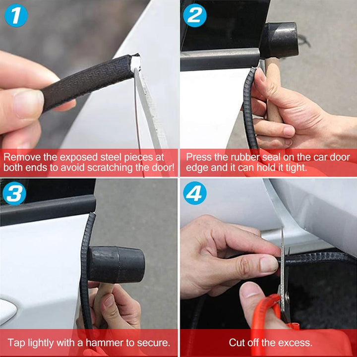 MYFAMIREA 33Ft(10M) Long Car Door Edge Guards,U Shape Edge Trim Rubber Seal Protector Rubber Car Door Protector Car Protection Door Edge Anti - Collision Rubber Clips Fit for Most Car| Black | - Just Closeouts Canada Inc.