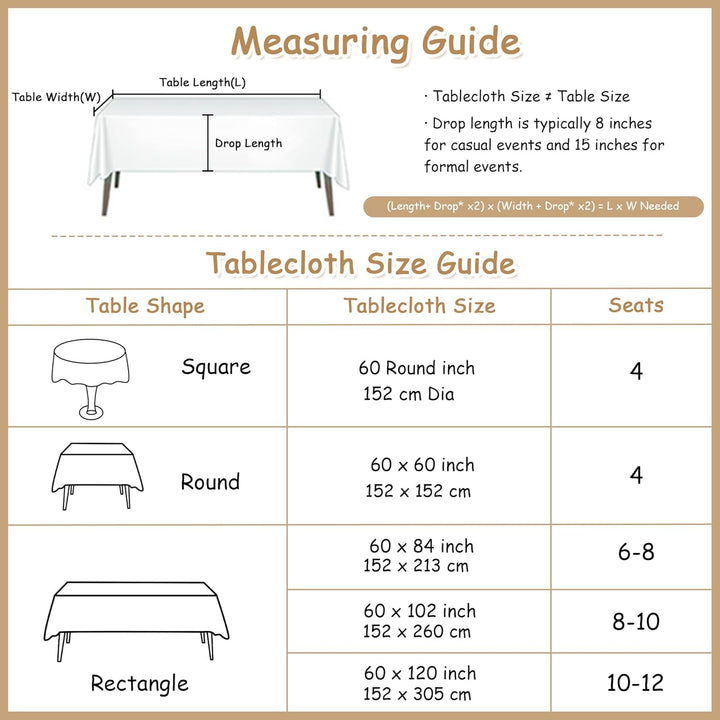 MYSKY HOME Nappe de Table Rectangulaire Linen Table Cloths Rectangular 60 x 102 Inch, Party Tablecloth for Banquet Picnic Table Cover Stain Wrinkle Resistant, Beige with Beige Tassels - Just Closeouts Canada Inc.