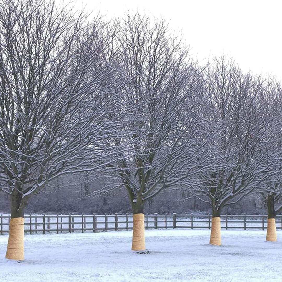Natural Burlap Tree Wrap Rolls, 157 x 13.8in Fabric Winter Tree Trunk Guards Protector Wraps, Gardening Antifreeze Protection Bandage, Jute Cloth Covers to Keep Plants Bark Warm Moisturizing - Just Closeouts Canada Inc.
